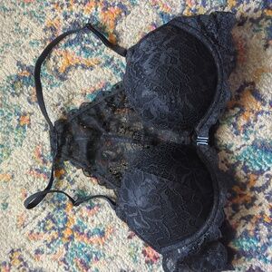 Victoria's Secret pink black lace razorback bra